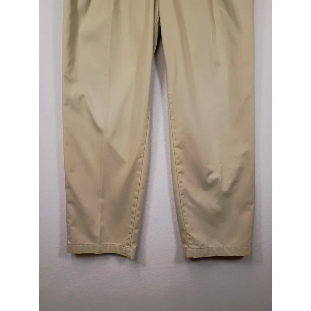 Dark Academia Savane Mens 36x29 Khaki Pleated Cotton Chino Trousers 44620290